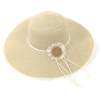 Women's Daisy Wide Brim Foldable Hat - Natural (57cm)