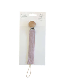 Pacifier holder in organic cotton with anti-loss clip