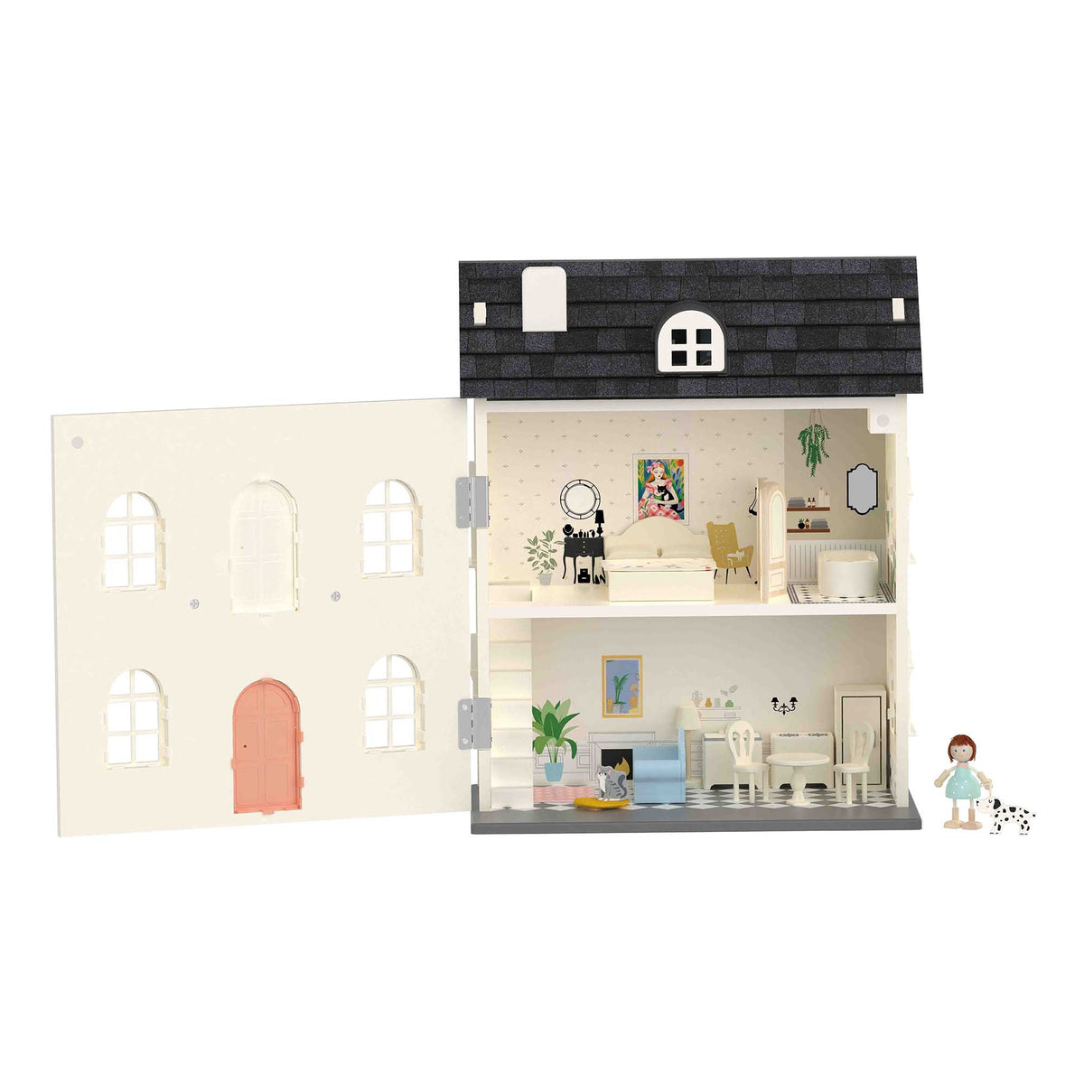 Classic World Vintage Doll House Wooden FSC Pretend Play