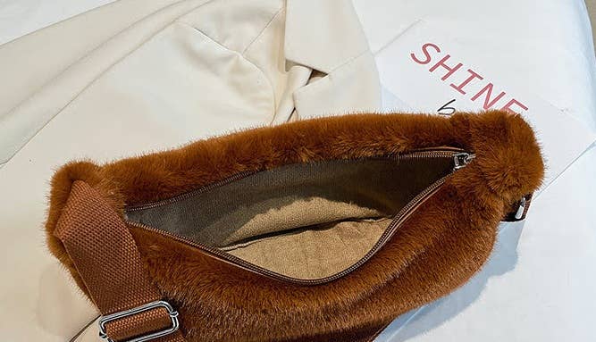 Soft Faux Fur Cross Body Bag Chest Bag
