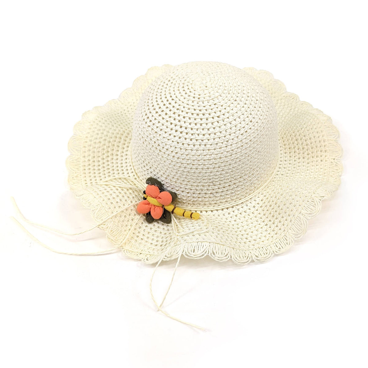 Children's Folding Hat - Cream Dragonfly (54cm)