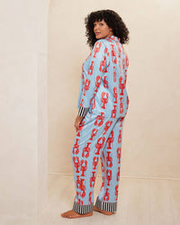 Chelsea Peers - Satin Lobster Print Long Pyjama Set