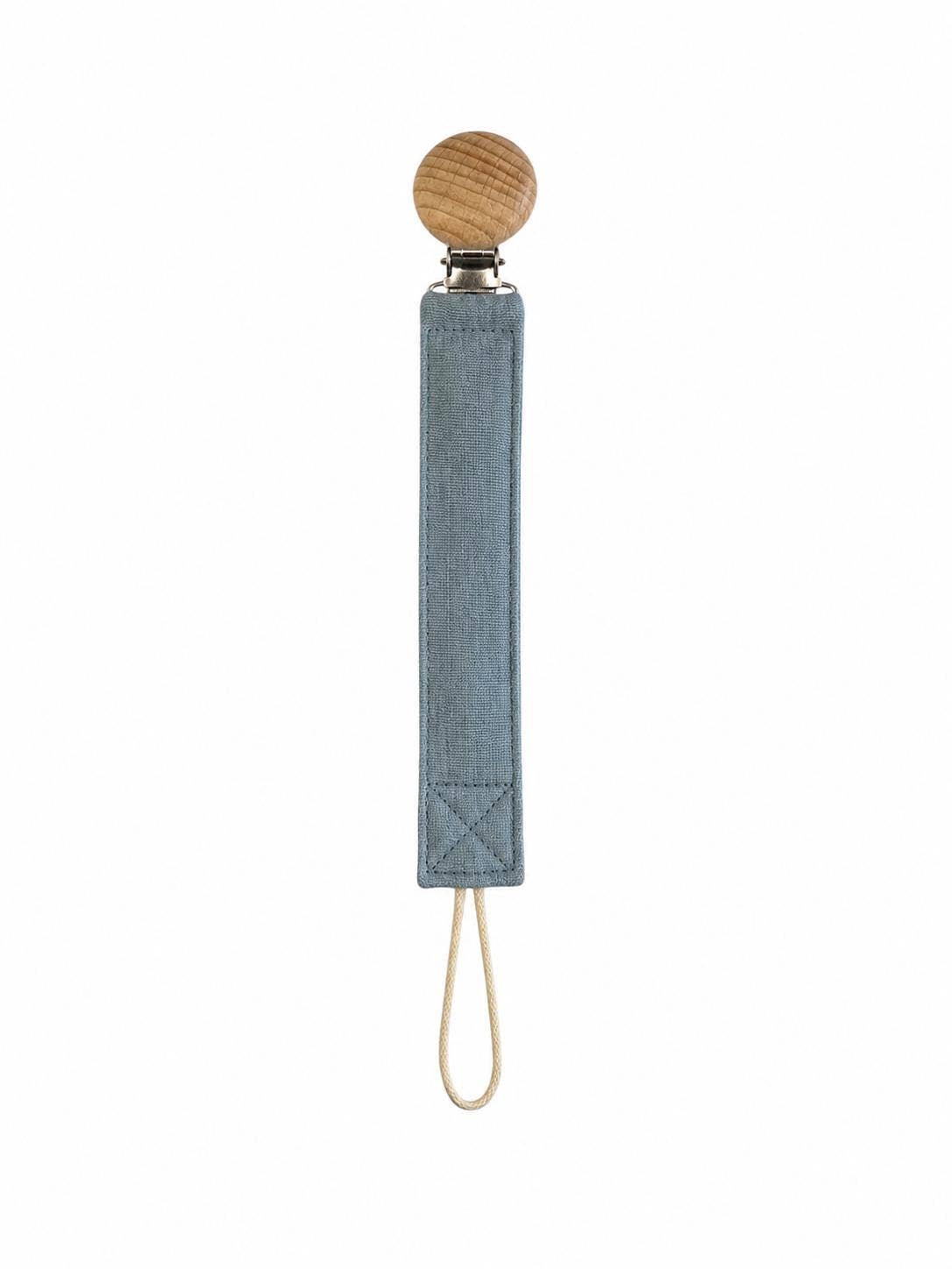 Pacifier holder in organic cotton with anti-loss clip