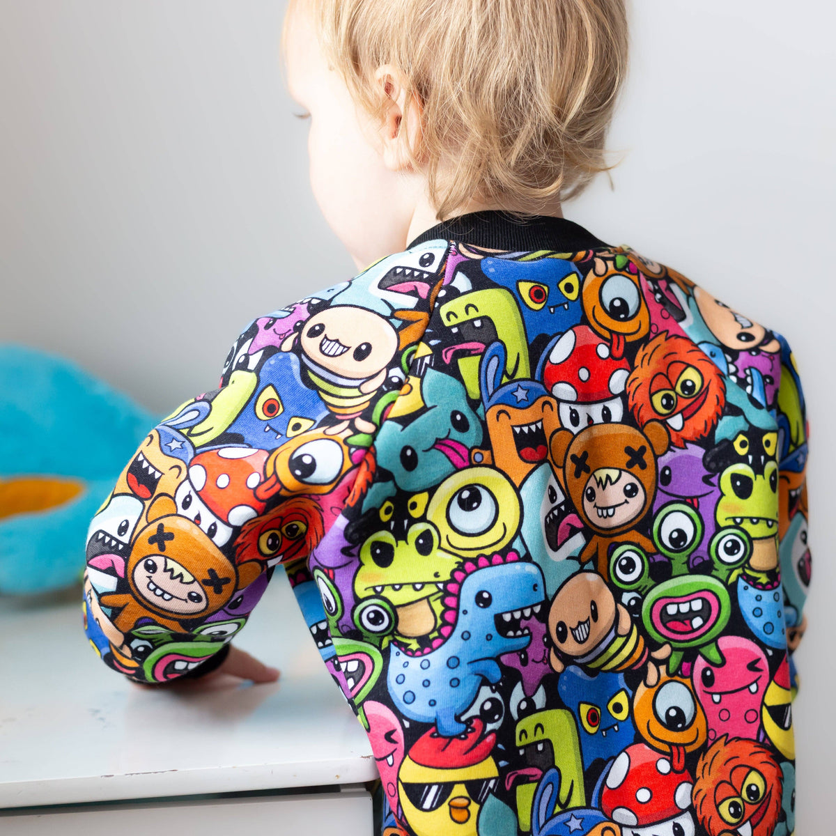 Unisex Kids Monster Bomber Jacket – Lightweight Fleece