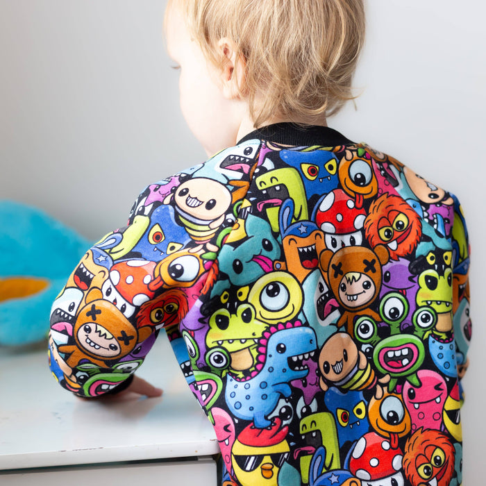 Unisex Kids Monster Bomber Jacket – Lightweight Fleece
