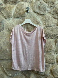 BASIC U-NECK T-SHIRT 100% LINEN Ref-2295