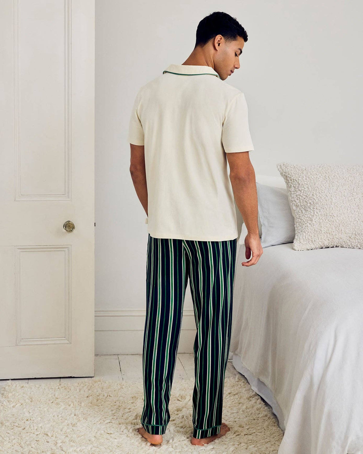 Organic Cotton Embroidered Leisure Club Print Long Pyjama Set