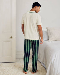Organic Cotton Embroidered Leisure Club Print Long Pyjama Set