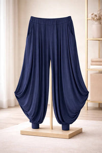 Italian Womens Oversized Jersey Harem Trousers – Wide Leg Baggy Pants