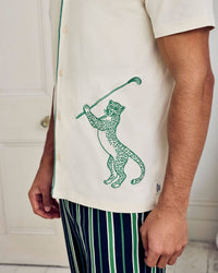 Organic Cotton Embroidered Leisure Club Print Long Pyjama Set