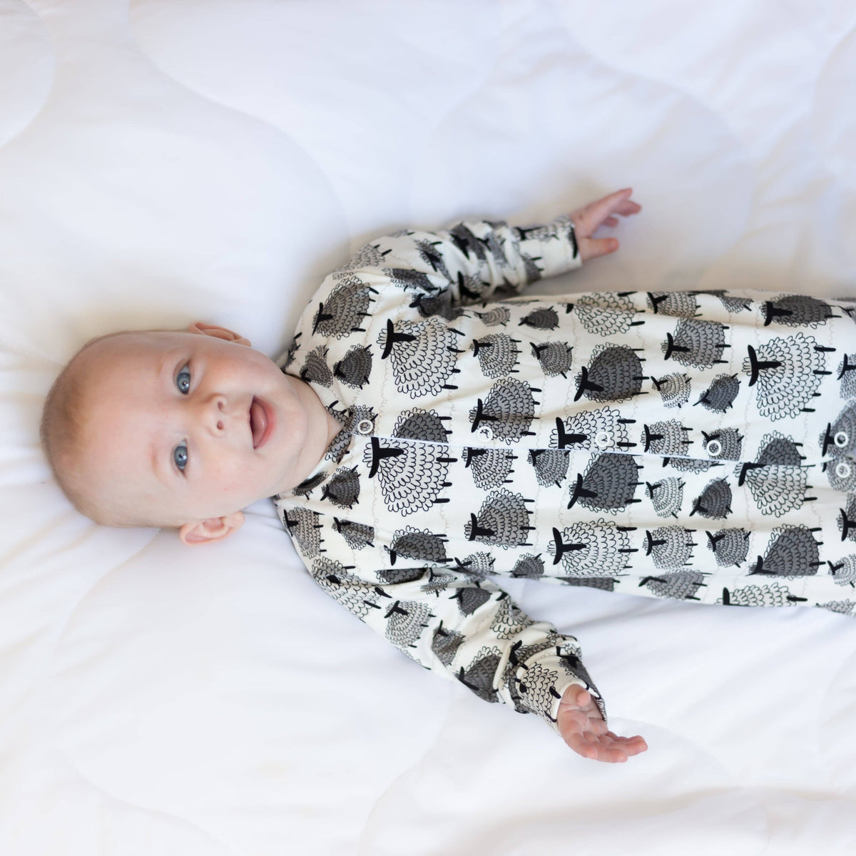 Unisex Baby Cotton Sleepsuit (Onesie) – Sheep Print