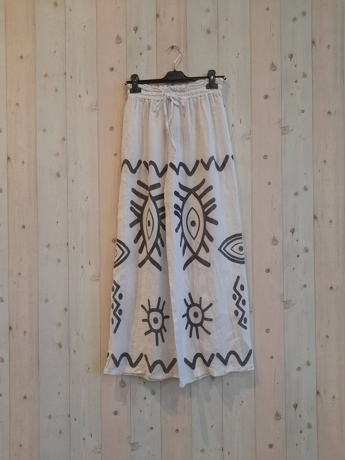PRINTED TROUSERS 100% LINEN - Ref-7193