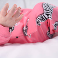 Unisex Baby Cotton Sleepsuit (Onesie) – Pink Zebra Print