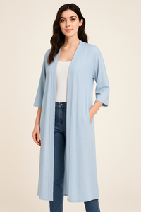 FULL LENGTH LIGHTWEIGHT CARDIGAN WITH SIDE POCKETS 