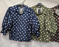 Polka Dot Puff Sleeve Blouse