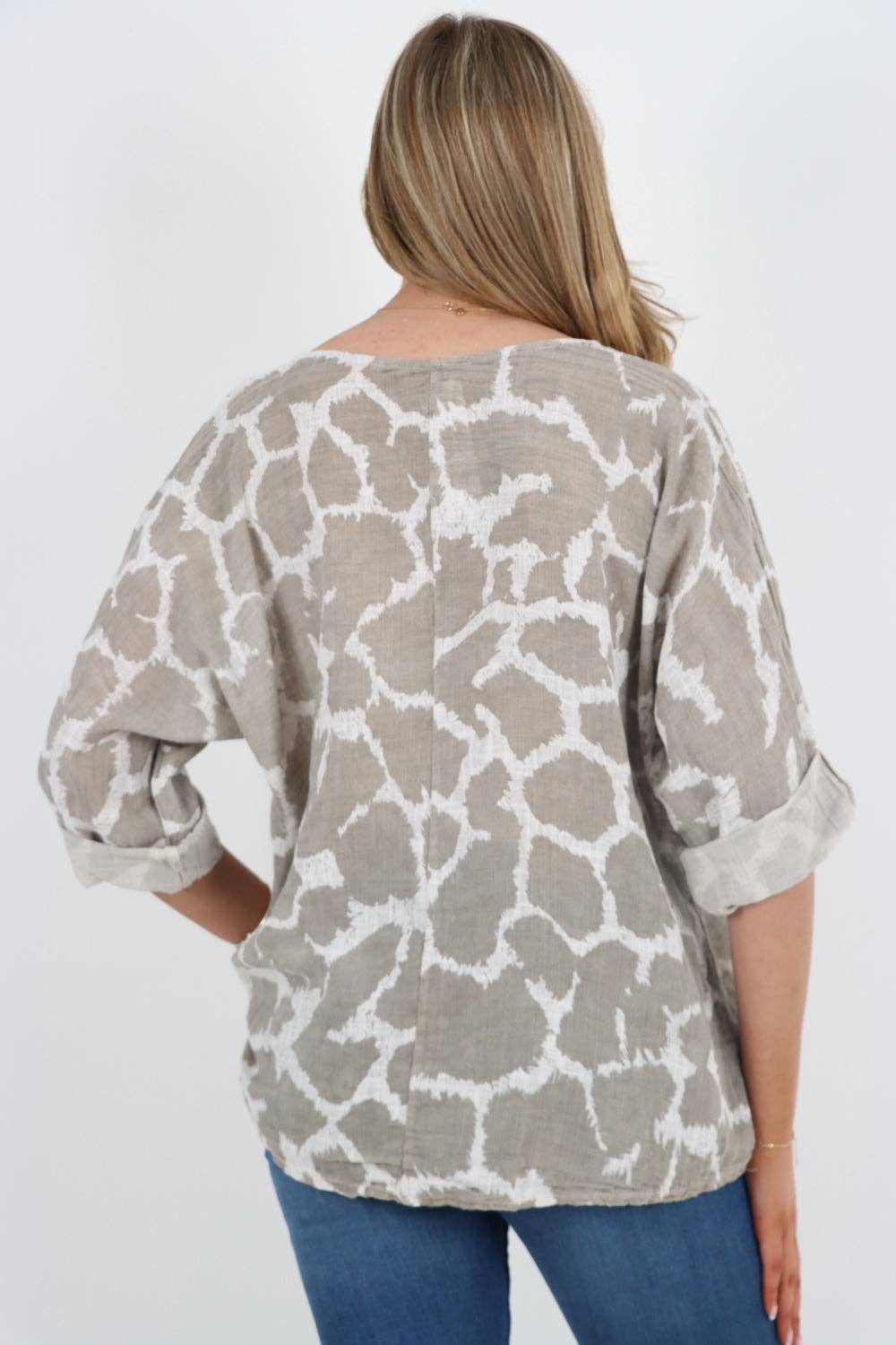 Italian Animal Print Cotton Top