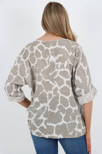 Italian Animal Print Cotton Top
