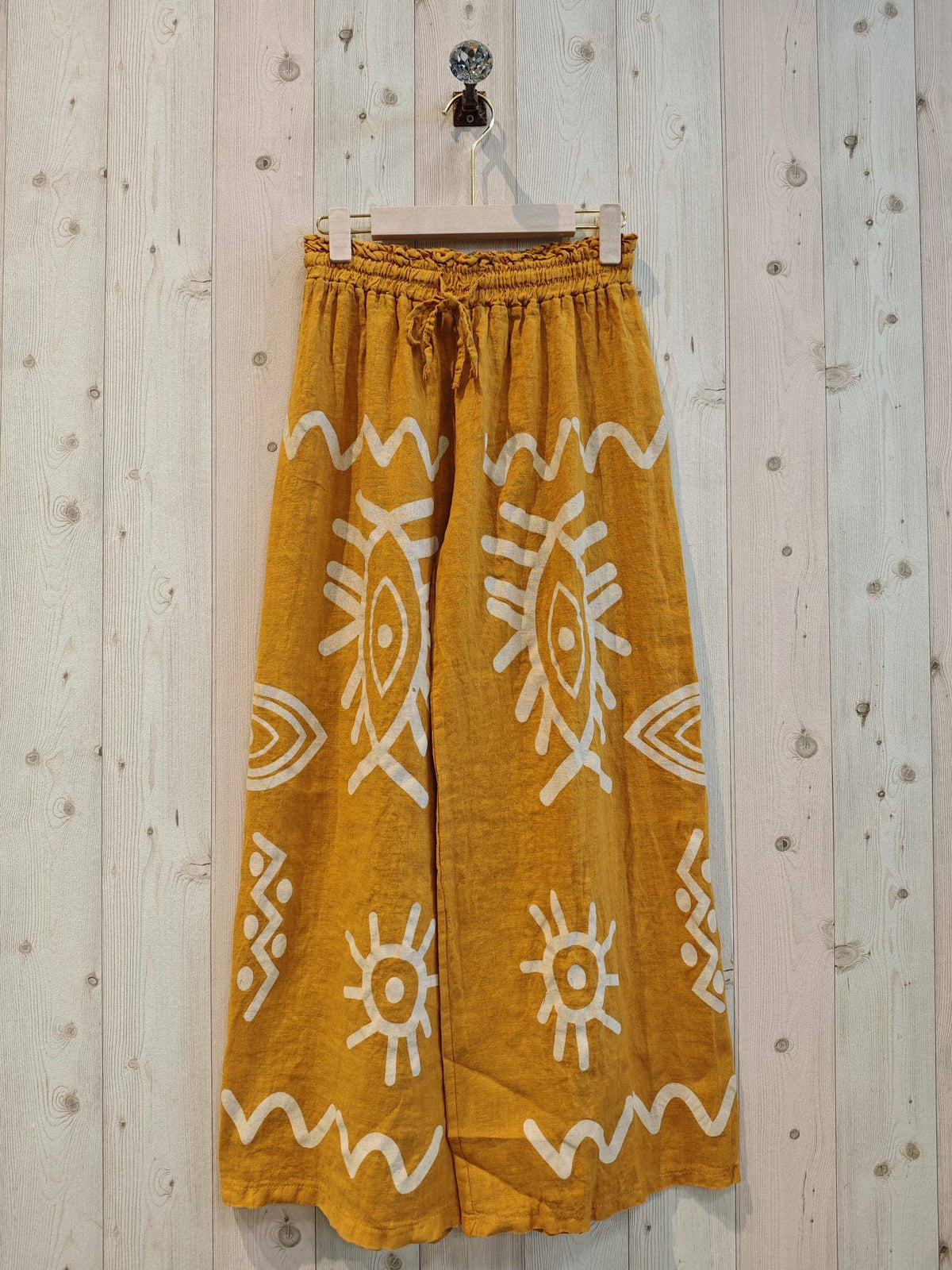 PRINTED TROUSERS 100% LINEN - Ref-7193