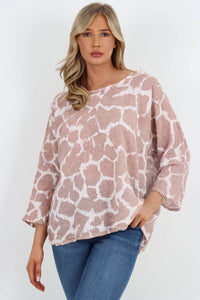 Italian Animal Print Cotton Top