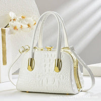 Small Medium Croc Pattern Diamante Top Handle Shiny Bag