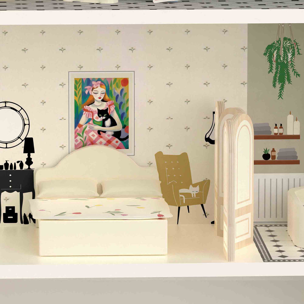 Classic World Vintage Doll House Wooden FSC Pretend Play
