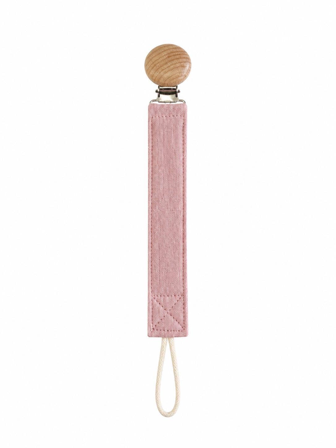 Pacifier holder in organic cotton with anti-loss clip