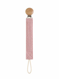 Pacifier holder in organic cotton with anti-loss clip