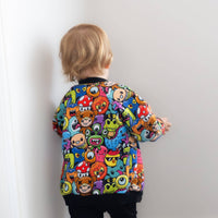 Unisex Kids Monster Bomber Jacket – Lightweight Fleece