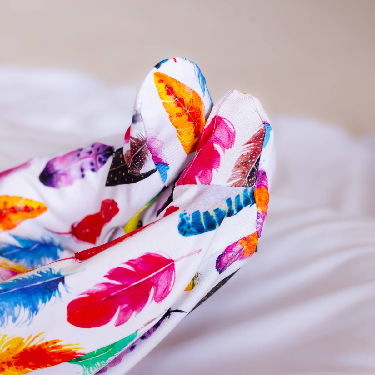 Unisex Baby Cotton Sleepsuit (Onesie) Rainbow Feather Print
