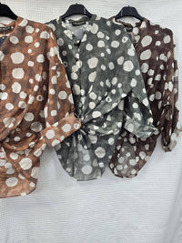 Dot Tencel Tie Top