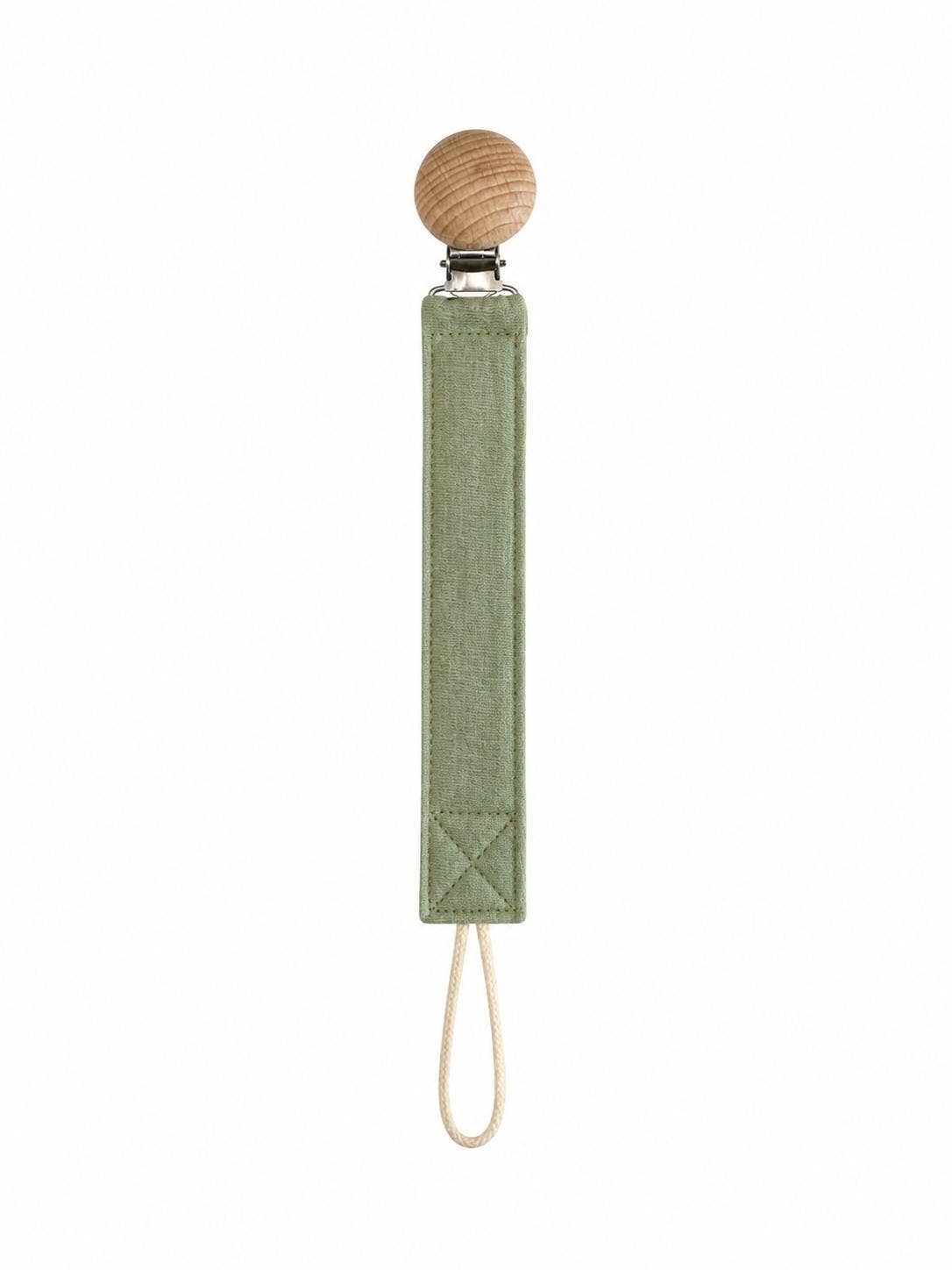 Pacifier holder in organic cotton with anti-loss clip