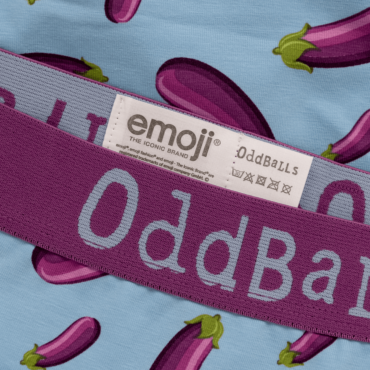 Aubergine - emoji®- Mens Cotton Boxer Shorts