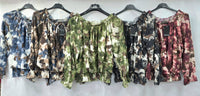 Abstract Floral Ruffle Bardot Blouse