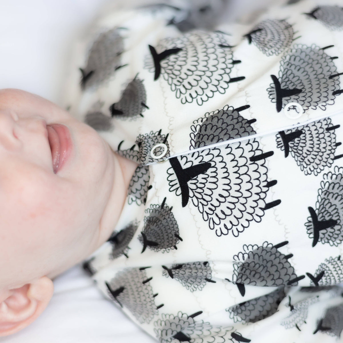 Unisex Baby Cotton Sleepsuit (Onesie) – Sheep Print