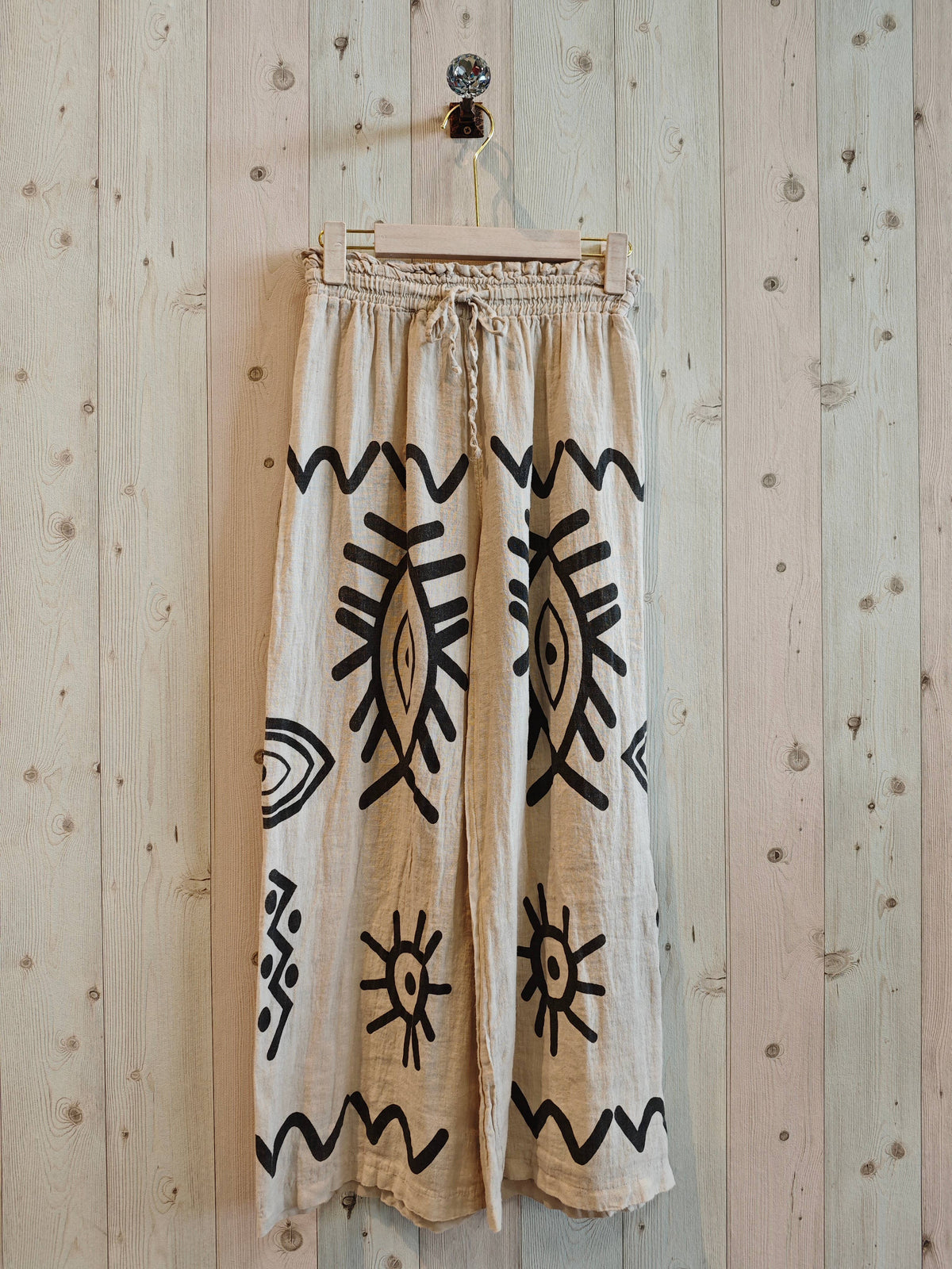 PRINTED TROUSERS 100% LINEN - Ref-7193