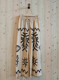 PRINTED TROUSERS 100% LINEN - Ref-7193
