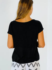 BASIC U-NECK T-SHIRT 100% LINEN Ref-2295