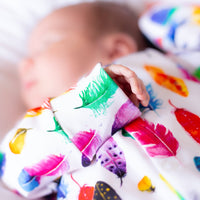 Unisex Baby Cotton Sleepsuit (Onesie) Rainbow Feather Print