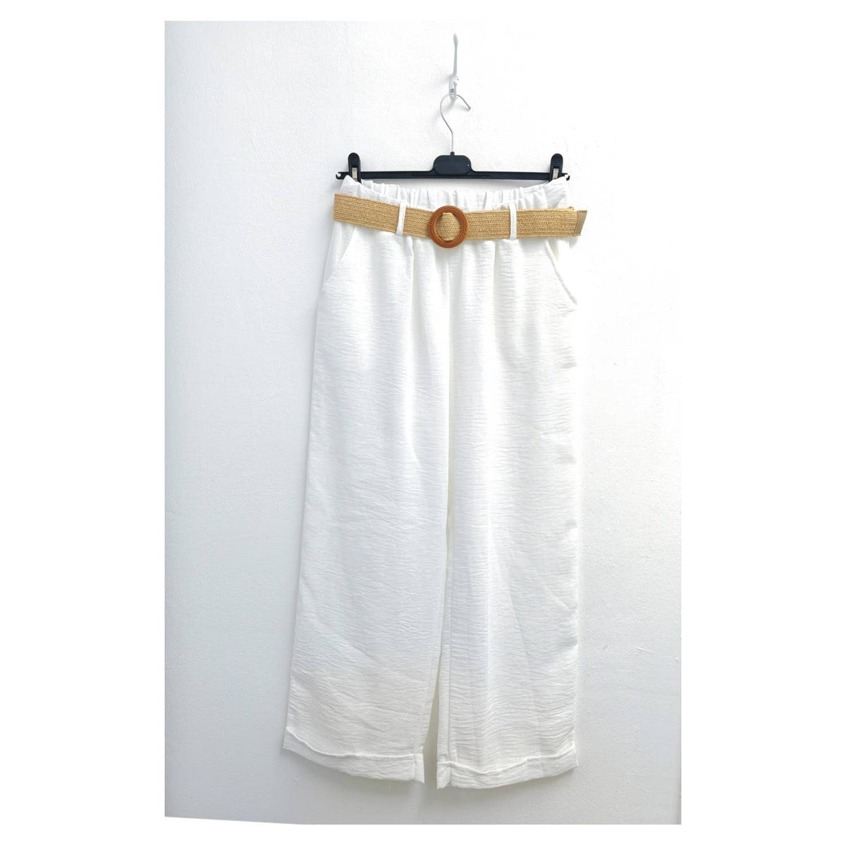 Italian One Size Light Weight Linen Trousers +Belt