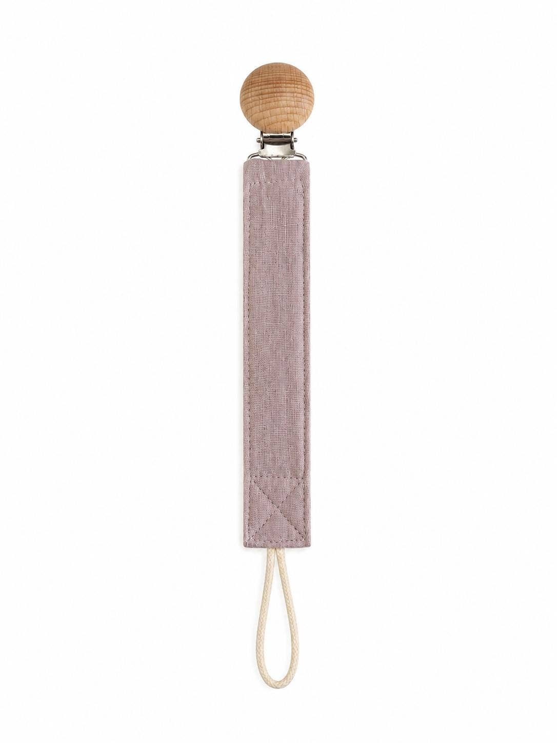 Pacifier holder in organic cotton with anti-loss clip