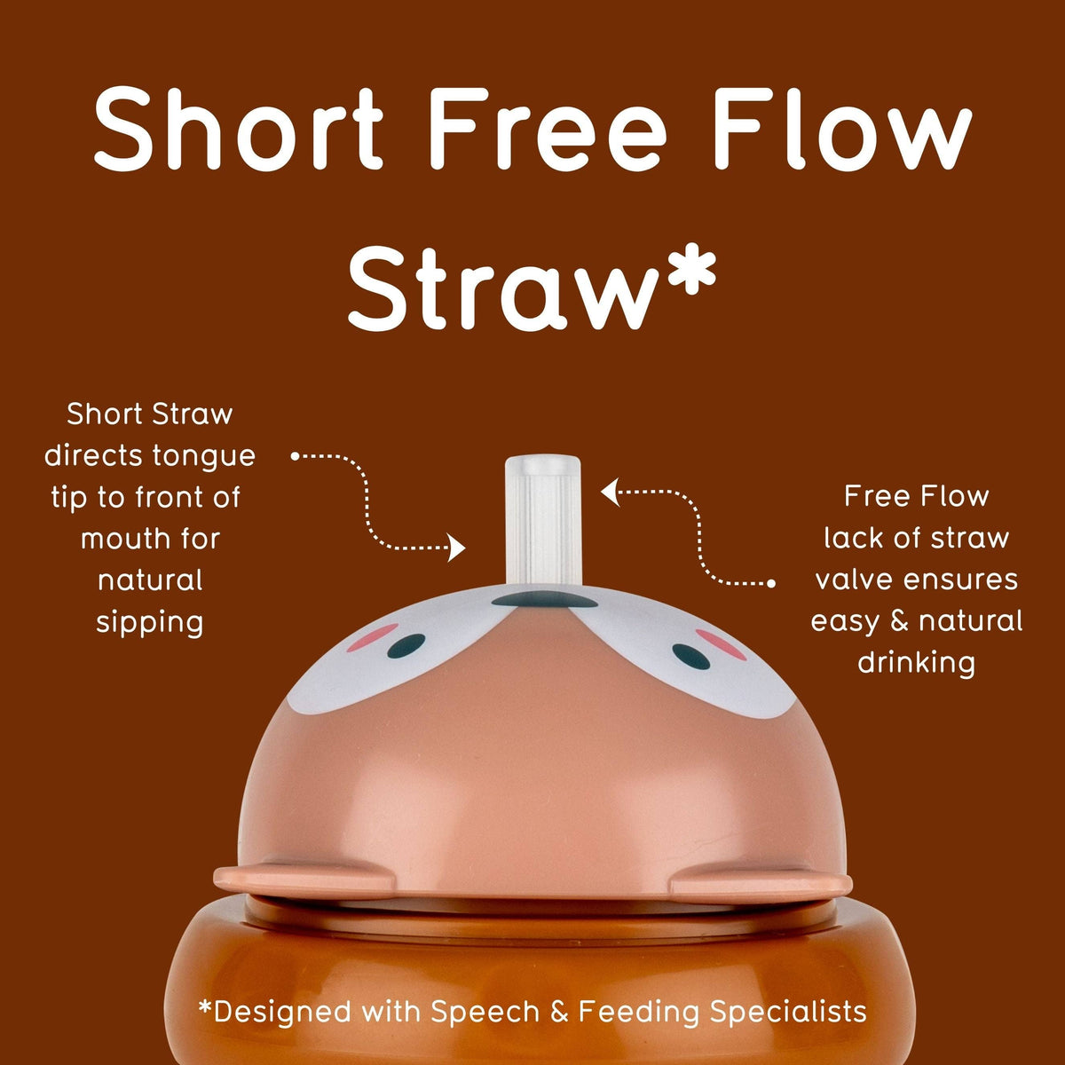 Tall Tippy Up Sippy Cup, with Weighted Straw (Valve Free), Fergus Fox, 300ml, Series 3