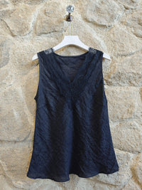 100% Linen V Neck Vest T-shirt Ref-23469