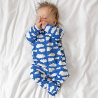 Unisex Baby Cotton Sleepsuit (Onesie) – Blue cloud Print