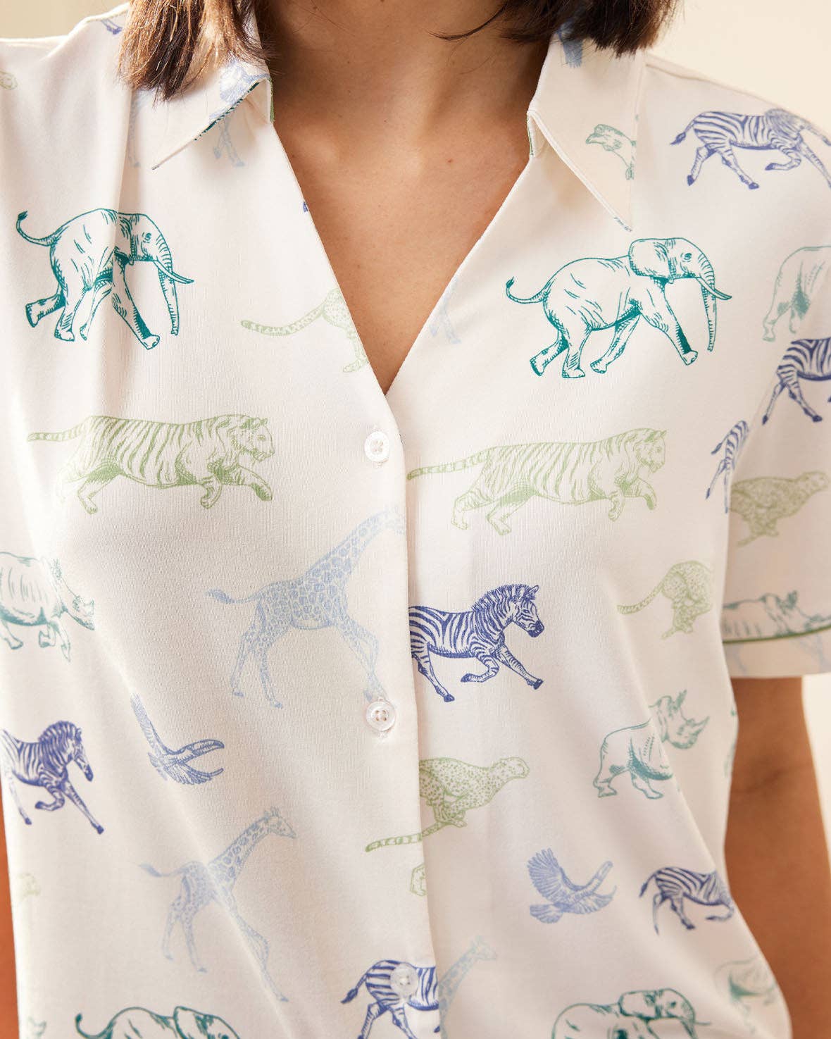 Racing Animals Print Short Pyjama Set