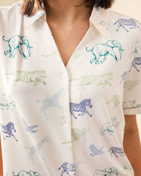 Racing Animals Print Short Pyjama Set
