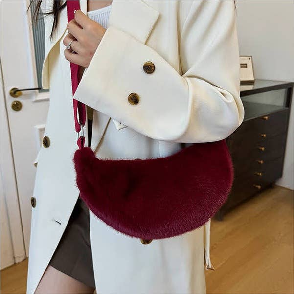 Soft Faux Fur Cross Body Bag Chest Bag