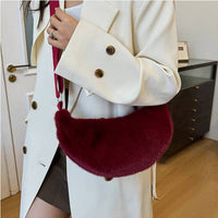 Soft Faux Fur Cross Body Bag Chest Bag