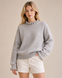 Frill Trim Soft Knit Jumper