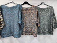 Cheetah Print Fine Mesh Knit Top