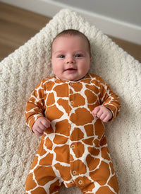Unisex Baby Cotton Sleepsuit (Onesie) – Giraffe Print